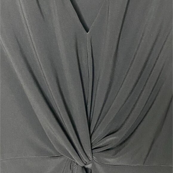 Donna Karan Twist Front Jersey Top XS Black Sleeveless V-Neck - Picture 5 of 7